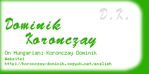 dominik koronczay business card